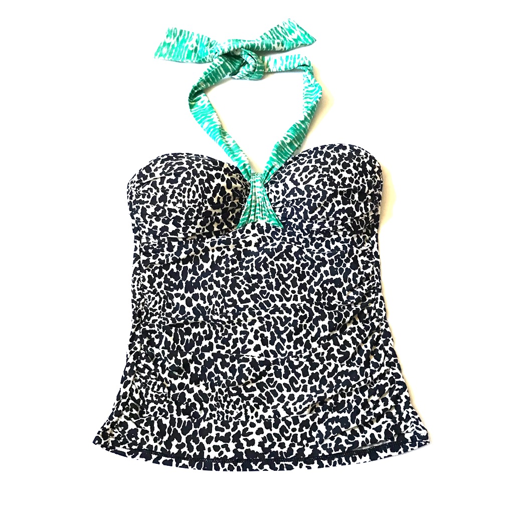 La Blanca Vtg Halter Ruched Bandeau Tankini Top
